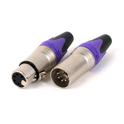 2 gab./1 komplekts XLR kabeļa savienotājs, 5 kontaktu XLR spraudnis vai ligzdas adapteris mikrofonam/MIC, cinka sakausējuma korpuss + vara kontakts