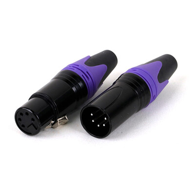 2 gab./1 komplekts XLR kabeļa savienotājs, 5 kontaktu XLR spraudnis vai ligzdas adapteris mikrofonam/MIC, cinka sakausējuma korpuss + vara kontakts