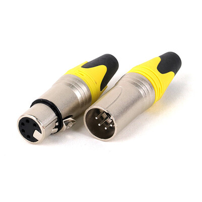 2 gab./1 komplekts XLR kabeļa savienotājs, 5 kontaktu XLR spraudnis vai ligzdas adapteris mikrofonam/MIC, cinka sakausējuma korpuss + vara kontakts