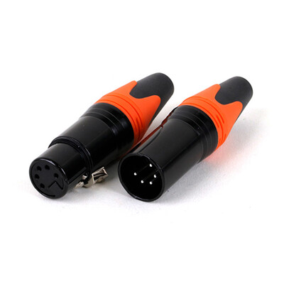 2 gab./1 komplekts XLR kabeļa savienotājs, 5 kontaktu XLR spraudnis vai ligzdas adapteris mikrofonam/MIC, cinka sakausējuma korpuss + vara kontakts