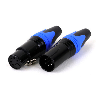 2 gab./1 komplekts XLR kabeļa savienotājs, 5 kontaktu XLR spraudnis vai ligzdas adapteris mikrofonam/MIC, cinka sakausējuma korpuss + vara kontakts