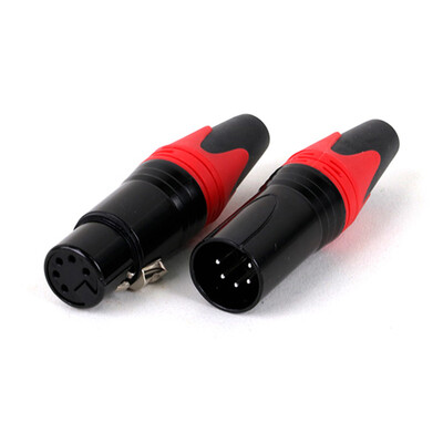 2 gab./1 komplekts XLR kabeļa savienotājs, 5 kontaktu XLR spraudnis vai ligzdas adapteris mikrofonam/MIC, cinka sakausējuma korpuss + vara kontakts