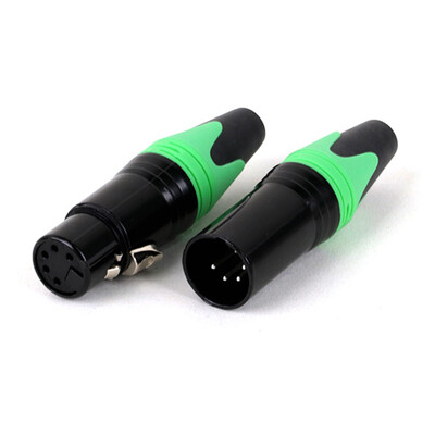 2 gab./1 komplekts XLR kabeļa savienotājs, 5 kontaktu XLR spraudnis vai ligzdas adapteris mikrofonam/MIC, cinka sakausējuma korpuss + vara kontakts