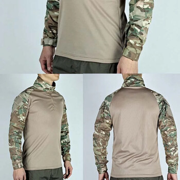 G3 Outdoor Tactical Combat Shirt Combat Shirts Ripstop Military US Army CP Camo Hunting Shirt Памучни спортни дрехи 1/4 цип