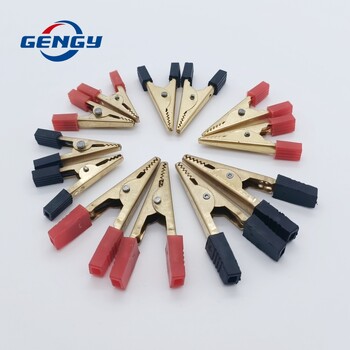 10 τμχ Copper Crocodile Clip 32mm 40mm 50mm Πλαστική λαβή Test Probe Alligator Clips Σύνδεση Βύσμα υποδοχής για μπαταρία