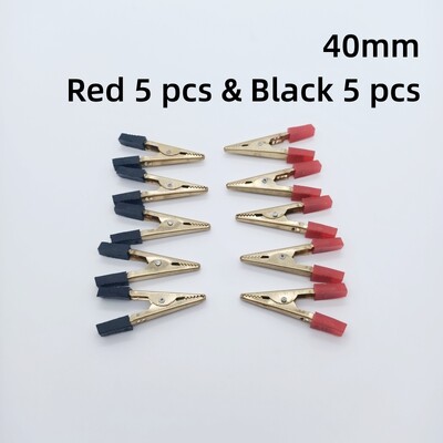 10 buc clemă crocodil din cupru 32mm 40mm 50mm mâner din plastic Sondă de testare cleme crocodil Conector Conectare mufă pentru baterie