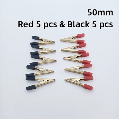 10 buc clemă crocodil din cupru 32mm 40mm 50mm mâner din plastic Sondă de testare cleme crocodil Conector Conectare mufă pentru baterie