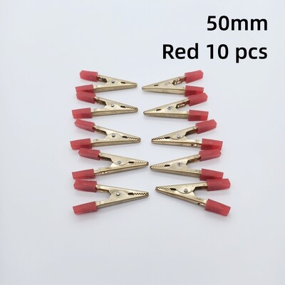 10 buc clemă crocodil din cupru 32mm 40mm 50mm mâner din plastic Sondă de testare cleme crocodil Conector Conectare mufă pentru baterie