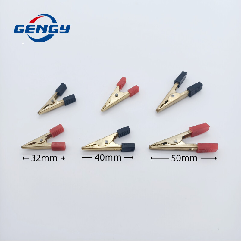 10 buc clemă crocodil din cupru 32mm 40mm 50mm mâner din plastic Sondă de testare cleme crocodil Conector Conectare mufă pentru baterie