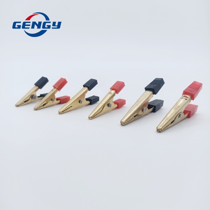 10 buc clemă crocodil din cupru 32mm 40mm 50mm mâner din plastic Sondă de testare cleme crocodil Conector Conectare mufă pentru baterie
