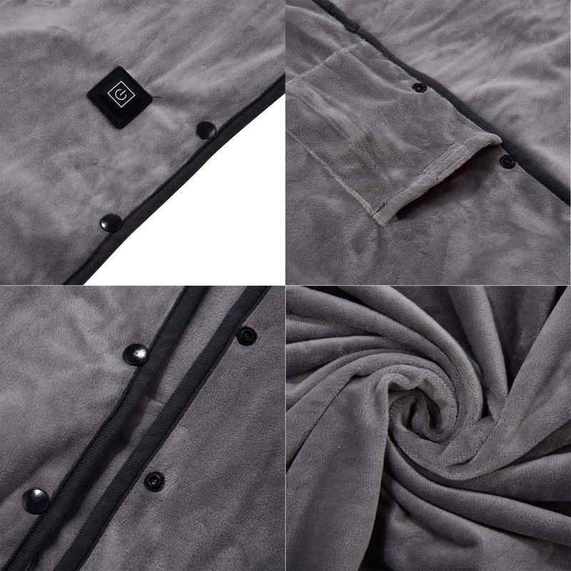 Elektriskā sega ziemas siltā USB apsildes šalle 3 pārnesumu temperatūras regulēšanai sega šalle apsildāma apmetņa paliktnis auto birojam mājas lapai