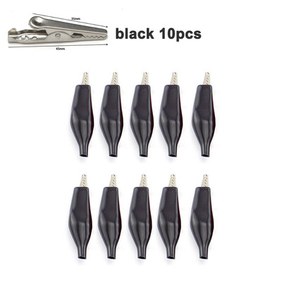 Clip de crocodil din metal, 10 buc, 28 mm, 35 mm, 45 mm, cu cizmă izolatoare din plastic pentru test electric