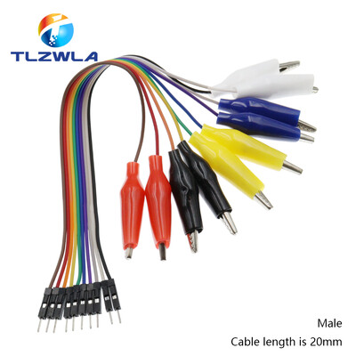 20MM 30MM 10Pin Dublu-capăt cleme crocodil sârmă săritură bărbătească femeie clemă crocodil test cablu jumper cablu linie cablu bricolaj conexiune
