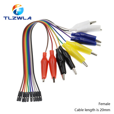 20MM 30MM 10Pin Dublu-capăt cleme crocodil sârmă săritură bărbătească femeie clemă crocodil test cablu jumper cablu linie cablu bricolaj conexiune