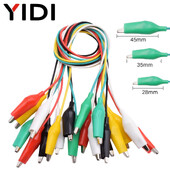 10 buc 28/35/45mm clemă crocodil colorată electrică 50cm cablu de testare sârmă clemă aligator cu două capete Jumper cablu de alimentare DIY