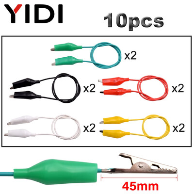 10 buc 28/35/45mm clemă crocodil colorată electrică 50cm cablu de testare sârmă clemă aligator cu două capete Jumper cablu de alimentare DIY
