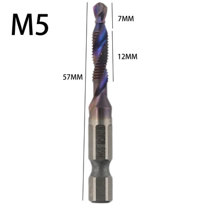 Svrdlo za nareznice M3-M10 Svrdla za navojne nareznice Hss nareznice Upuštač Set za skidanje srha Metrički kombinirani nastavak 1/4 inča Brza izmjena Hex