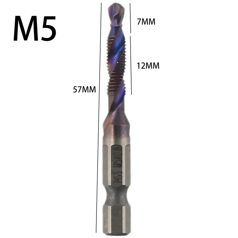 Svrdlo za nareznice M3-M10 Svrdla za navojne nareznice Hss nareznice Upuštač Set za skidanje srha Metrički kombinirani nastavak 1/4 inča Brza izmjena Hex