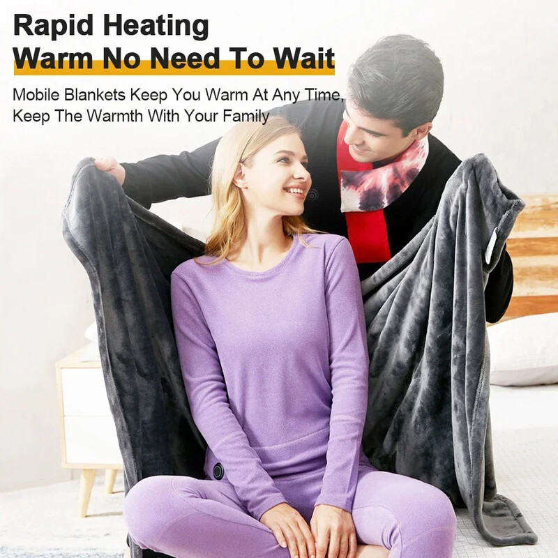 USB električni šal prijenosna podesiva flanelska zimska grijaća deka nosiva električna grijalica 150 * 80 cm