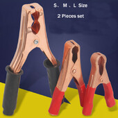 2 tk. komplekt vasega kaetud isoleeritud autokaabli aku testjuhtme klambrid alligaatoriklambri klambrid pistik vooluvõrk punane must isetegemise komplekti testijuhtmed