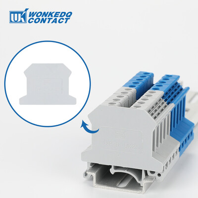 100Pcs D-UK2.5 End Barrier Plate For UK2.5B Blocks Connector D-UK2.5B Din Rail Block Accessories End Cover D-UK 2.5