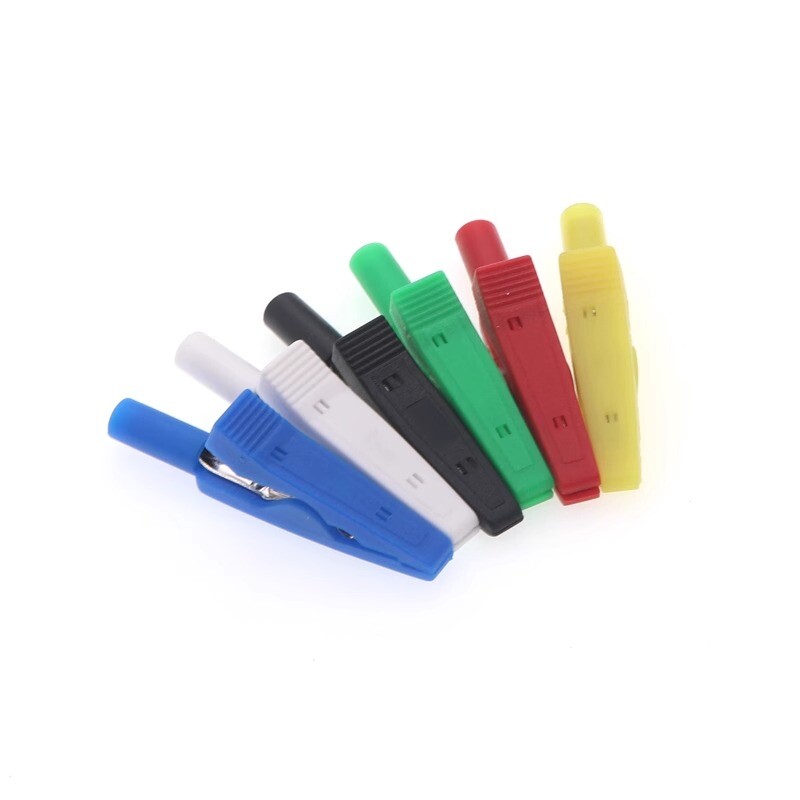 6 tükki krokodilli alligaatori klambrid 2 mm pistikupesaga banaanipesa testklambriga, traadiklambri klemmid