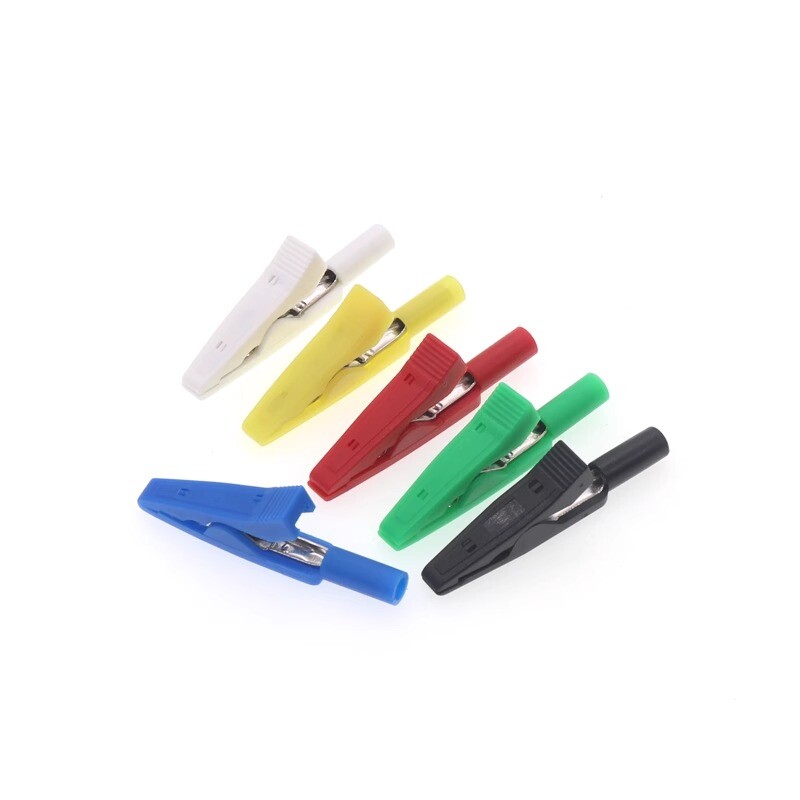 6 tükki krokodilli alligaatori klambrid 2 mm pistikupesaga banaanipesa testklambriga, traadiklambri klemmid