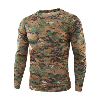 Πουκάμισο Camouflage Tactical μακρυμάνικο Ανδρικό μπλουζάκι μάχης Quick Dry Combat Μπλουζάκι για εξωτερικούς χώρους Camo Πεζοπορία πουκάμισα κυνηγιού