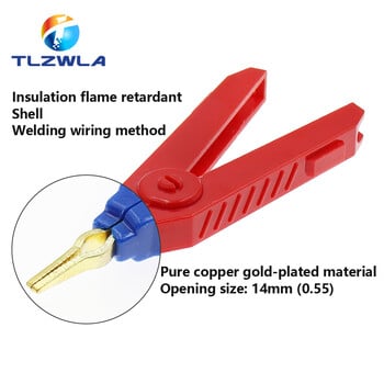 1 ΤΕΜ Κλιπ Alligator 90mm Kelvin Copper Gold Plate Clip Test Clip LCR for Precision Electrical Instrument Tool Supply