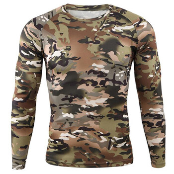 Υπαίθριο κυνήγι Tactical T-shirts Combat Military Hunting T-shirt Breathable Quick Dry Army Camo Fishing Πεζοπορία Κάμπινγκ Μπλουζάκια