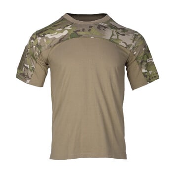 Ανδρικά πουκάμισα παραλλαγής Tees Tactical Combat πουκάμισο κυνηγιού Ρούχα τοπ Ρούχα γυμναστικής Εξωτερική αναπνεύσιμη μπλούζα Camo