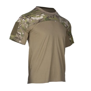 Ανδρικά πουκάμισα παραλλαγής Tees Tactical Combat πουκάμισο κυνηγιού Ρούχα τοπ Ρούχα γυμναστικής Εξωτερική αναπνεύσιμη μπλούζα Camo