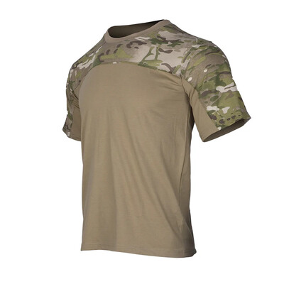 Mens Camouflage Shirts Tees Tactical Combat Shirt Hunting Clothes Tops Workout Clothing Outdoor Breathable Camo T Shirt