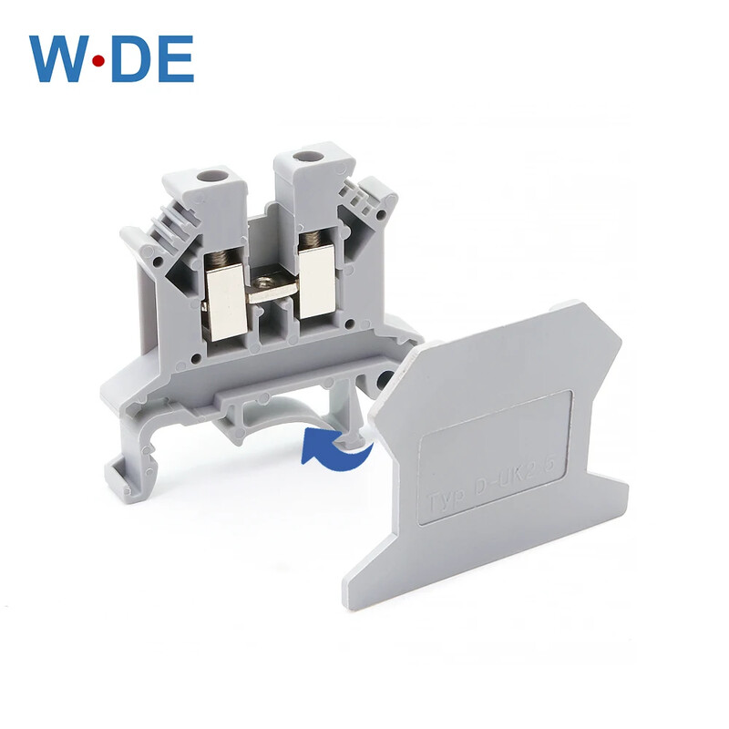 Otsakate D-UK 2.5 Klemmiploki UK-2.5B Otsaplaatide jaoks Din Rail Klemmiplokkide tarvikud D-UK2.5 100tk