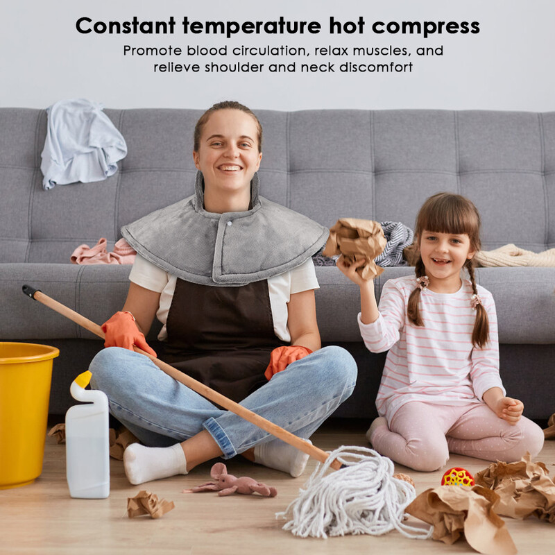 Tampă electrică de încălzire pentru gât, umăr, ameliorarea durerii articulațiilor, șal încălzit, fizioterapie, pătură termică, încălzitor, compresă fierbinte, birou la domiciliu