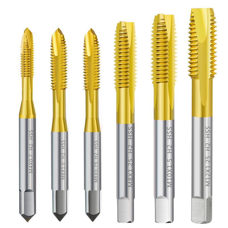 XCAN Metric Tap Set 5gb 7Gb M2-M8 HSS 6542 TN pārklāts Taisns Flute Tap Tap Rokas vītnes rīks Skrūves vītnes vītņurbis