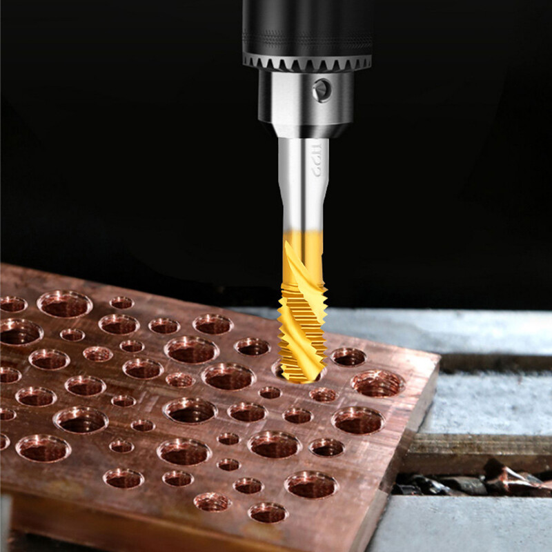 Set svrdla za nareznice od 6 komada za promjer metala 3-10 mm Komplet za popravak navoja Perforirane spiralne spiralne nareznice od brzoreznog čelika, metričke kompozitne nareznice