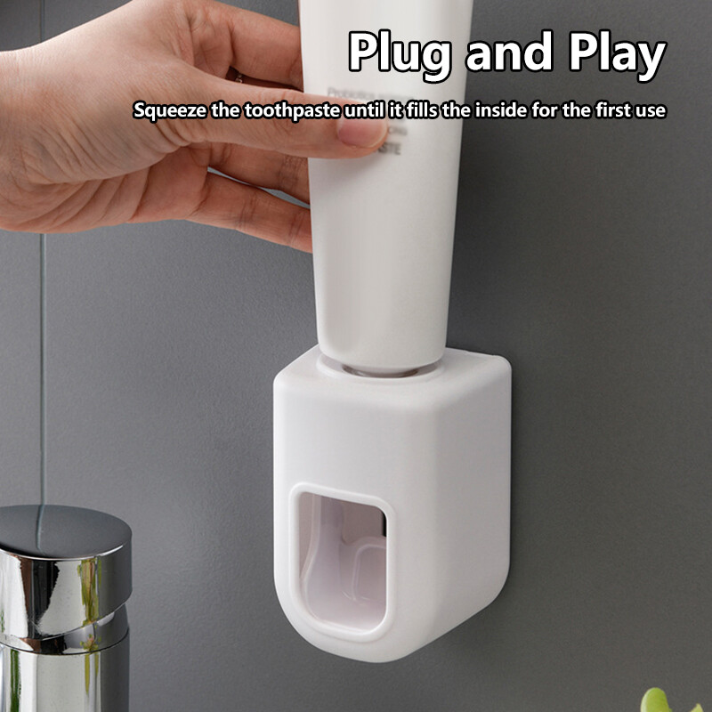 Automatinis dantų pastos dozatorius, atsparus dulkėms, sienoje montuojamas dantų kremo dozatorius, be plastiko, nuimami vonios kambario priedai