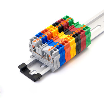 PT-2.5 10 τμχ Din Rail Terminal Block Push In Connector ελατηρίου χωρίς βιδωτό ηλεκτρικό αγωγό καλωδίων PT2.5 Wire Conductor