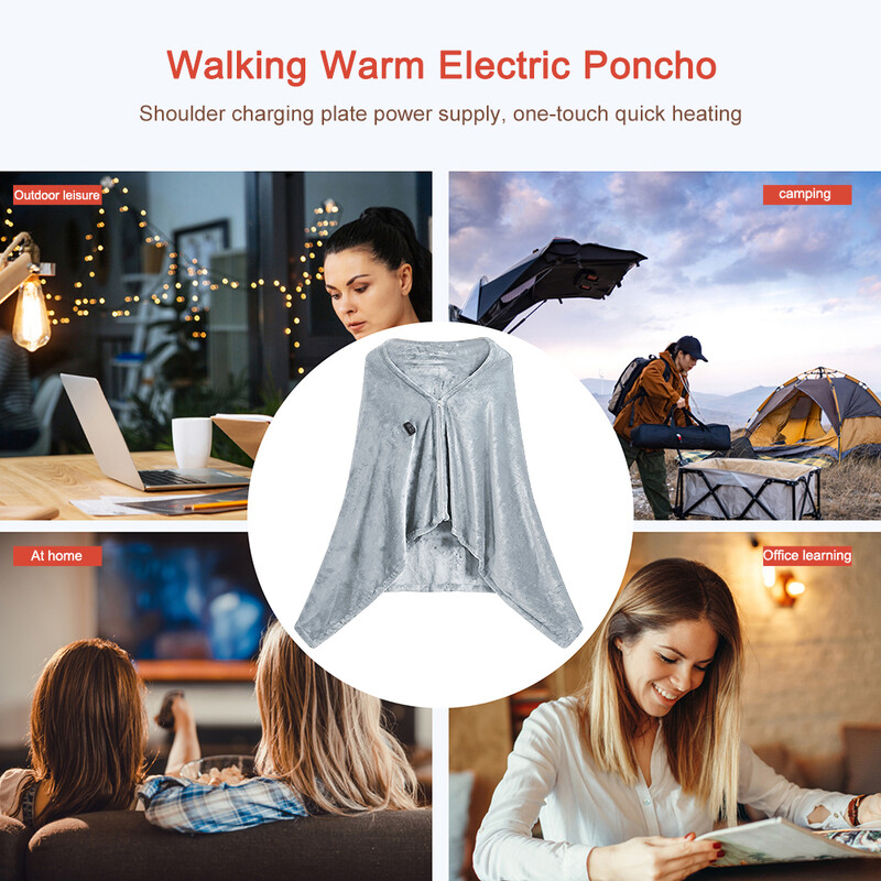 USB-soojendusega pontšoviska, soe pehme ja mugav autokontori kodureisiks (hall)