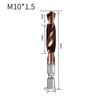 1 buc. Burghie de foraj din cobalt, scule de robinet compozit integrate HSS/M4/M5/M6/M8/M10 pentru piese de scule de foraj mecanic