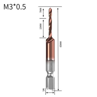 1 buc. Burghie de foraj din cobalt, scule de robinet compozit integrate HSS/M4/M5/M6/M8/M10 pentru piese de scule de foraj mecanic