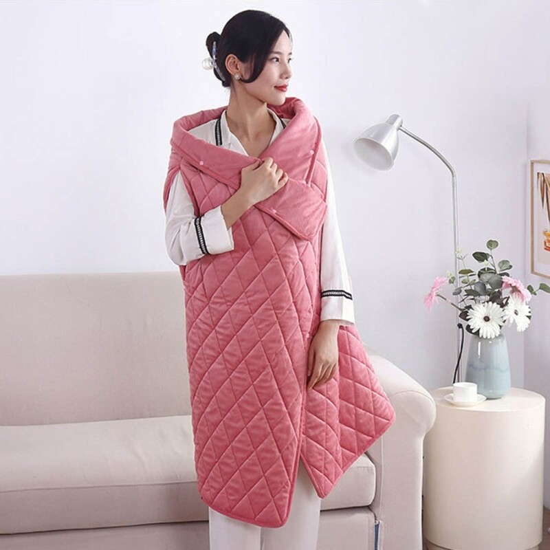 USB elektrinė pončo apvyniojama antklodė šildoma, minkšta šildoma antklodė su 3 šildymo lygiais namų biure, galima skalbti