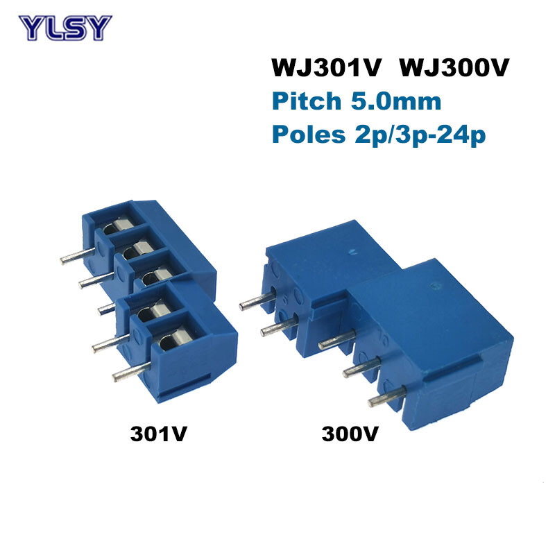 10 gab., 5 mm skrūves PCB spaiļu bloks.