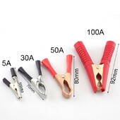 Cleme electrice crocodil 5A/30A/50A/100A Cleme pentru baterie de mașină pentru sondă de testare auto Conector clemă crocodil Instrumente electrice de bricolaj