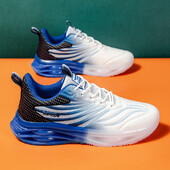 Jauni vīriešu skriešanas apavi Elpojoši, triecienu absorbējoši basketbola apavi Modernas un modernas šņorējamas kedas, sporta apavi treniņiem