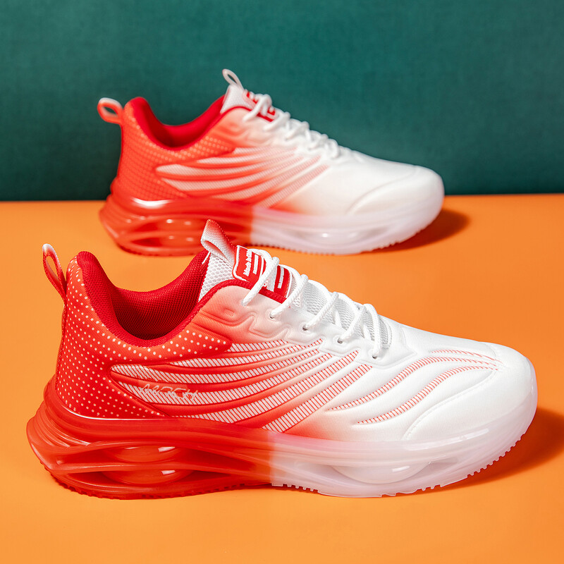Jauni vīriešu skriešanas apavi Elpojoši, triecienu absorbējoši basketbola apavi Modernas un modernas šņorējamas kedas, sporta apavi treniņiem