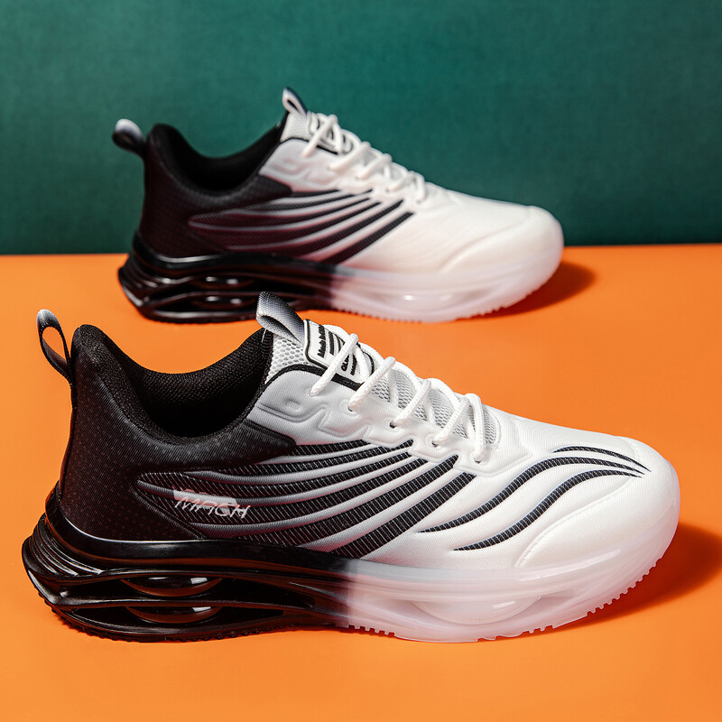 Jauni vīriešu skriešanas apavi Elpojoši, triecienu absorbējoši basketbola apavi Modernas un modernas šņorējamas kedas, sporta apavi treniņiem