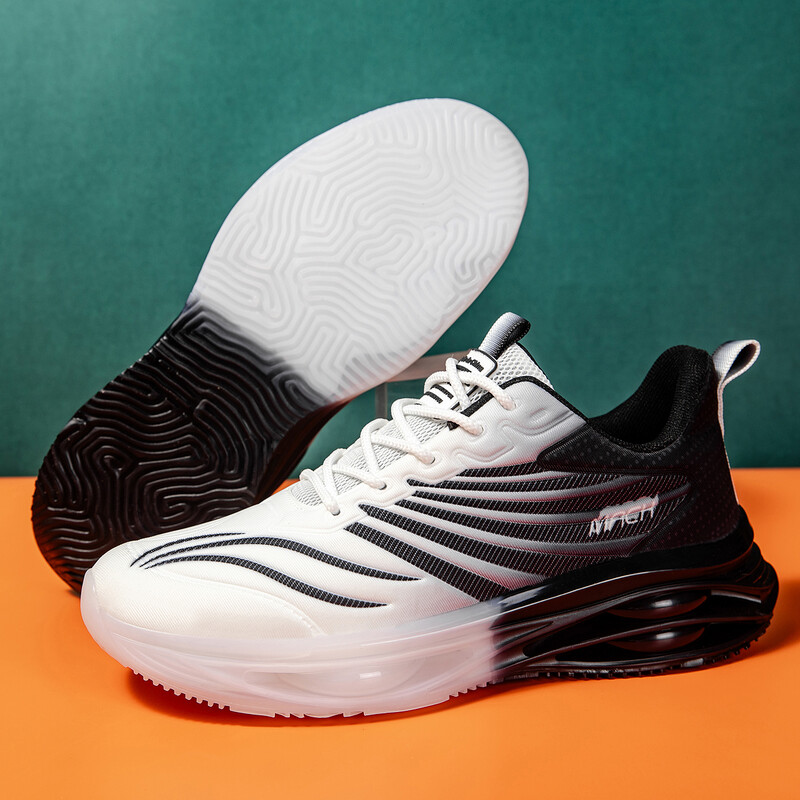 Jauni vīriešu skriešanas apavi Elpojoši, triecienu absorbējoši basketbola apavi Modernas un modernas šņorējamas kedas, sporta apavi treniņiem