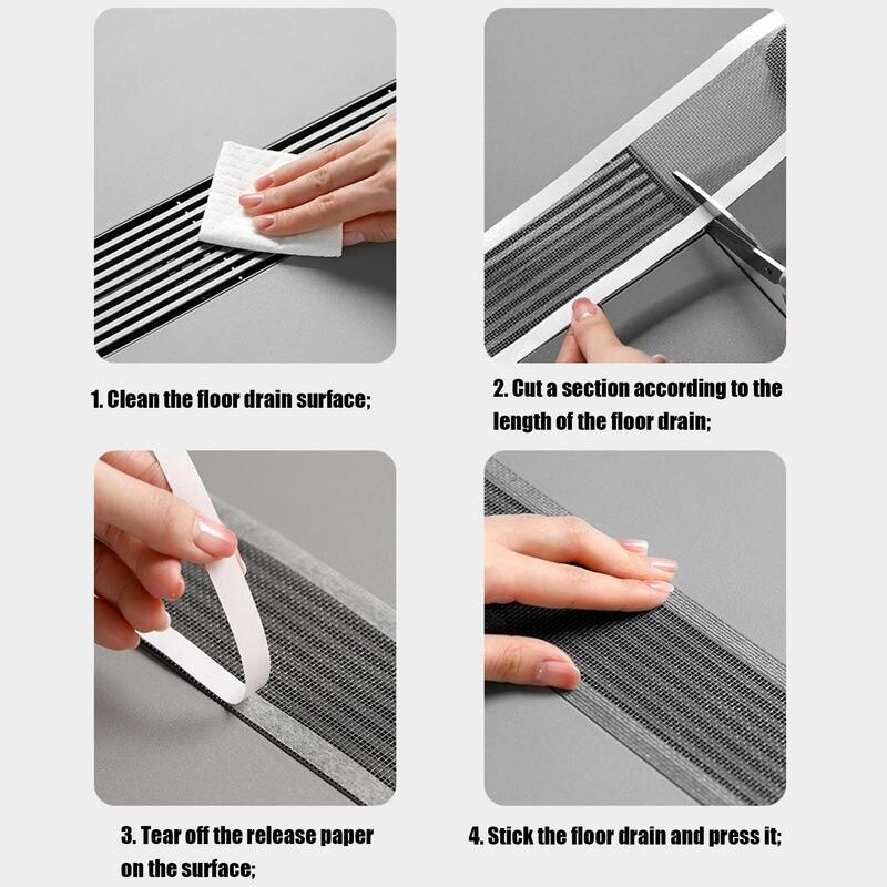 Filtru de scurgere pentru chiuveta de unică folosință, cu plasă de unică folosință, 5 m, pentru colector de păr, autocolante autoadezive pentru scurgere de podea